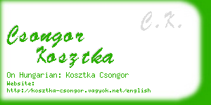 csongor kosztka business card